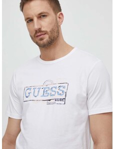 Tričko Guess pánsky, béžová farba, s potlačou, M4GI26 J1314