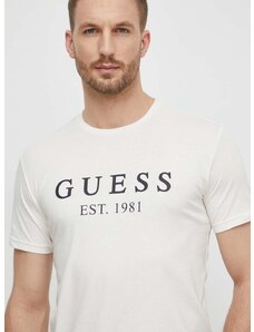 Tričko Guess pánsky, béžová farba, s potlačou, U4RI22 K6YW0