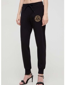 Bavlnené tepláky Versace Jeans Couture čierna farba, jednofarebné, 76HAAT02 CF01T