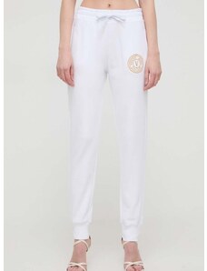 Bavlnené tepláky Versace Jeans Couture biela farba, jednofarebné, 76HAAT02 CF01T