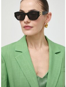 Slnečné okuliare Balenciaga dámske, čierna farba, BB0311SK