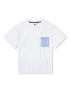 Detské bavlnené tričko BOSS biela farba, vzorovaný