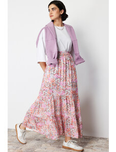 Trendyol Multi Color Floral Pattern Woven Skirt