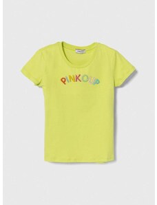 Detské bavlnené tričko Pinko Up zelená farba