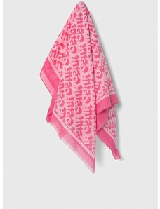 Bavlnený šál HUGO ružová farba,vzorovaný,50514001