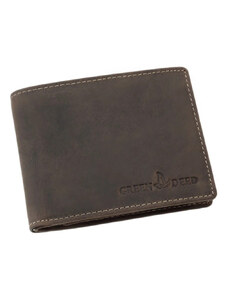 Green Deed Tmavo hnedá pánska kožená peňaženka (GPPN406)