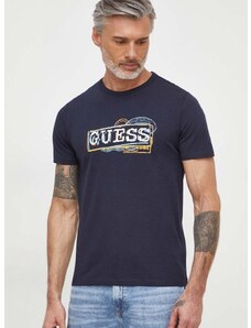 Tričko Guess pánsky, tmavomodrá farba, s potlačou, M4GI26 J1314