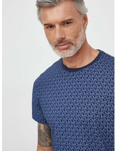 Bavlnené tričko Michael Kors tmavomodrá farba, vzorovaný