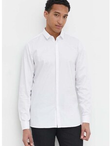 Košeľa HUGO pánska,biela farba,slim,s klasickým golierom,50513945