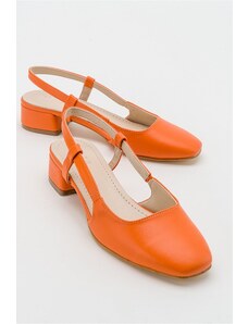 LuviShoes 66 Women's Orange Skin Heeled Sandals