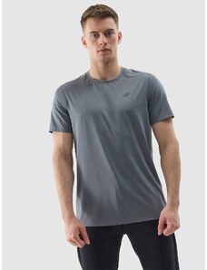 4F Pánske tréningové regular tričko z recyklovaných materiálov - šedé
