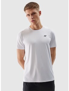 4F Pánske tréningové regular tričko z recyklovaných materiálov - biele