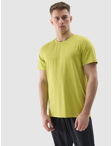 4F Pánske tréningové regular tričko z recyklovaných materiálov - šťavnato zelené