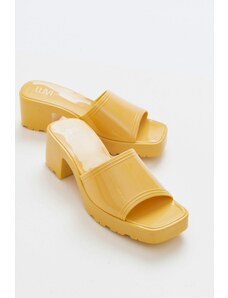 LuviShoes 250 Yellow Women's Heeled Slippers