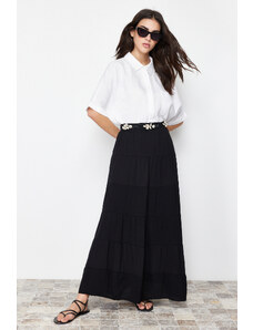 Trendyol Black Basic Lined Woven Skirt