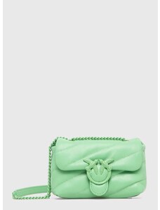 Kožená kabelka Pinko zelená farba, 100040.A1JO