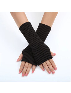 VFstyle čierne pletené návleky na ruky 20 cm