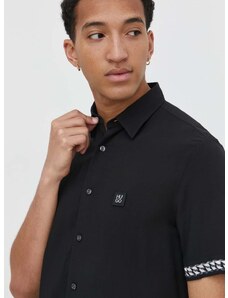 Košeľa HUGO pánska,čierna farba,regular,s klasickým golierom,50514168