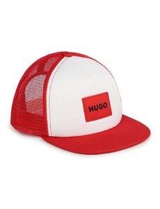 Detská baseballová čiapka HUGO béžová farba, s nášivkou