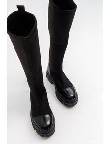 LuviShoes Bella Women's Black Scuba Boots