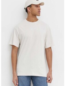 Bavlnené tričko Karl Kani pánsky, béžová farba, jednofarebný