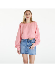 Tommy Hilfiger Dámska mikina Tommy Jeans Cropped Off Shoulder Sweatshirt Pink