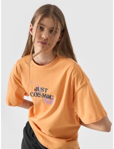 4F Dievčenské tričko s potlačou - oranžové