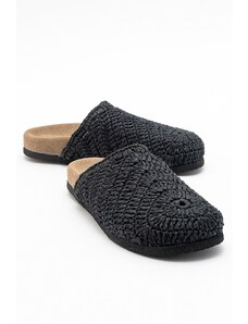 LuviShoes LOOP Black Knitted Women's Slippers