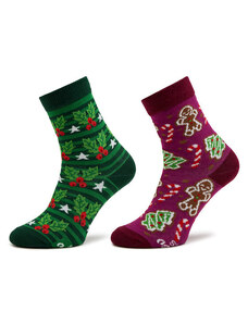 Súprava 2 párov vysokých detských ponožiek Rainbow Socks