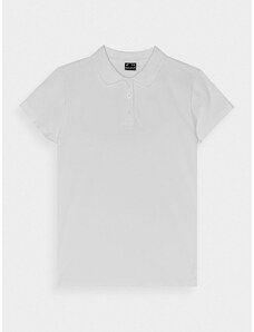 4F Dievčenské regular polo tričko - biele
