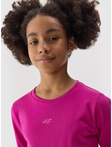 4F Dievčenské regular tričko s dlhým rukávom - ružové