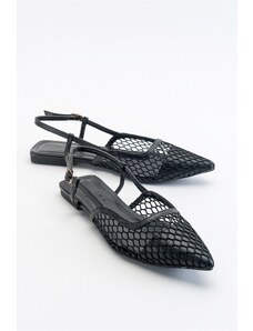 LuviShoes Brace Black Skin Women's Sandals