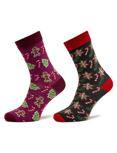Súprava 2 párov vysokých pánskych ponožiek Rainbow Socks