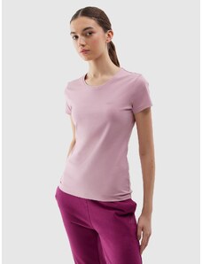 4F Dámske slim tričko bez potlače - ružové