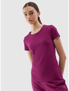 4F Dámske slim tričko bez potlače - fialové