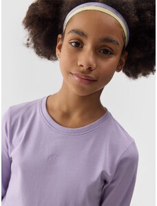 4F Dievčenské regular tričko s dlhým rukávom - fialové