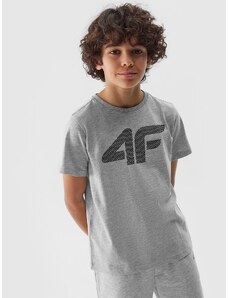 4F Chlapčenské tričko s potlačou - svetlošedé
