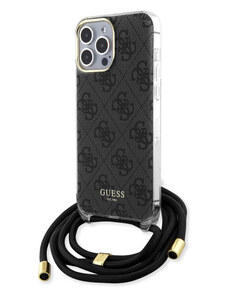 Guess IML 4G Printed Crossbody puzdro pre iPhone 15 Pro Max čierna GUHCP15XHC4SEK