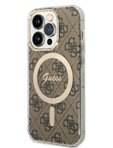 Guess IML 4G MagSafe puzdro pre iPhone 15 Pro hnedá GUHMP15LH4STW