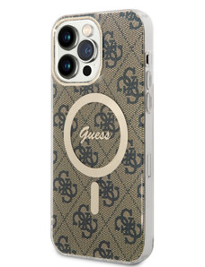Guess IML 4G MagSafe puzdro pre iPhone 15 Pro Max hnedá GUHMP15XH4STW