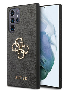 Guess PU 4G Metal Logo puzdro pre Samsung Galaxy S24 Ultra šedá GUHCS24L4GMGGR