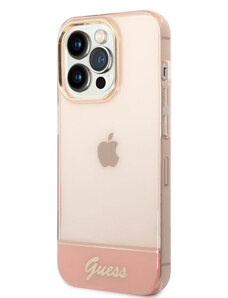 Guess PC/TPU Camera Outline Translucent Case for iPhone 14 Pro Max pink GUHCP14XHGCOP