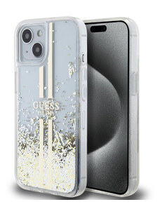 Guess PC/TPU Liquid Glitter Stripe puzdro pre iPhone 15 Plus transparentná GUHCP15MLFCSEGT