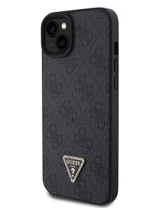 Guess PU 4G Strass Triangle Metal Logo Zadný Kryt pre iPhone 15 Plus čierna GUHCP15MP4TDPK