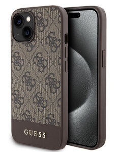 Guess PU 4G Stripe MagSafe Case for iPhone 15 braun GUHMP15SG4GLBR