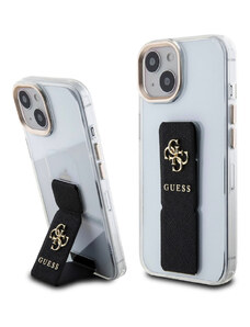 Guess PU Grip Stand 4G Metal Logo Case for iPhone 15 schwarz GUHCP15SHGSSA4K