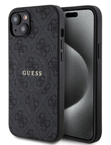 Guess PU Leather 4G Colored Ring MagSafe puzdro pre iPhone 15 Plus čierna GUHMP15MG4GFRK