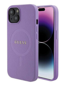 Guess PU Saffiano MagSafe Case for iPhone 15 Plus violett GUHMP15MPSAHMCU