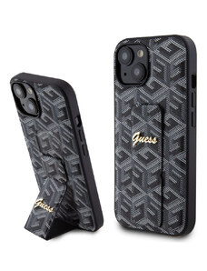 Guess PU Grip Stand G Cube Case for iPhone 15 schwarz GUHCP15SPGSGCSK
