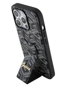 Guess PU Grip Stand G Cube Case for iPhone 15 Pro schwarz GUHCP15LPGSGCSK